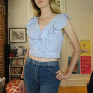 Y2K Striped Cropped Tunic